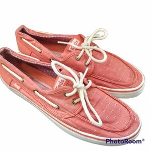 Keds peach & white patterned WF52757 women's sz 9.5